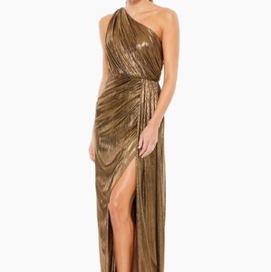 This is a beautiful McDougal dress in liquid gold color in size 12.  Worn once.